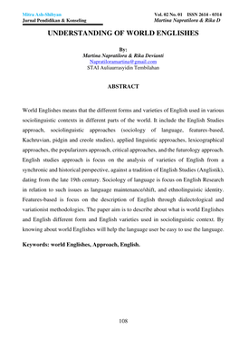 Understanding of World Englishes