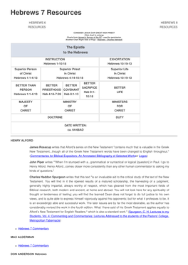 Hebrews 7 Resources