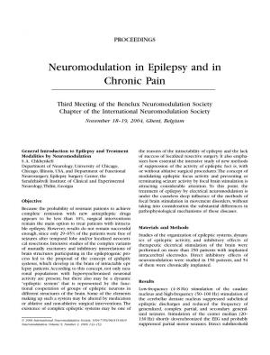 Neuromodulation in Epilepsy and in Chronic Pain