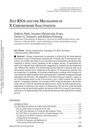 XIST RNA and the Mechanism of X Chromosome Inactivation, Kathrin Plath, Susanna Mlynarczyk-Evans, Dmitri A