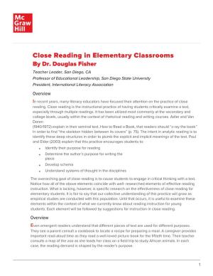 Close Reading in Elementary Classrooms by Dr