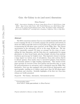 Gaia: the Galaxy in Six (And More) Dimensions