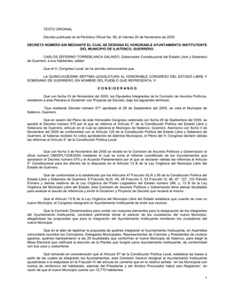 1 TEXTO ORIGINAL Decreto Publicado En El Periódico Oficial No