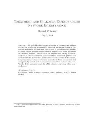 Treatment and Spillover Effects Under Network Interference