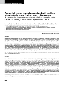 Congenital Venous Anomaly Associated with Capillary