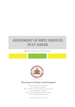 Assessment of Bmtc Services in J.P. Nagar