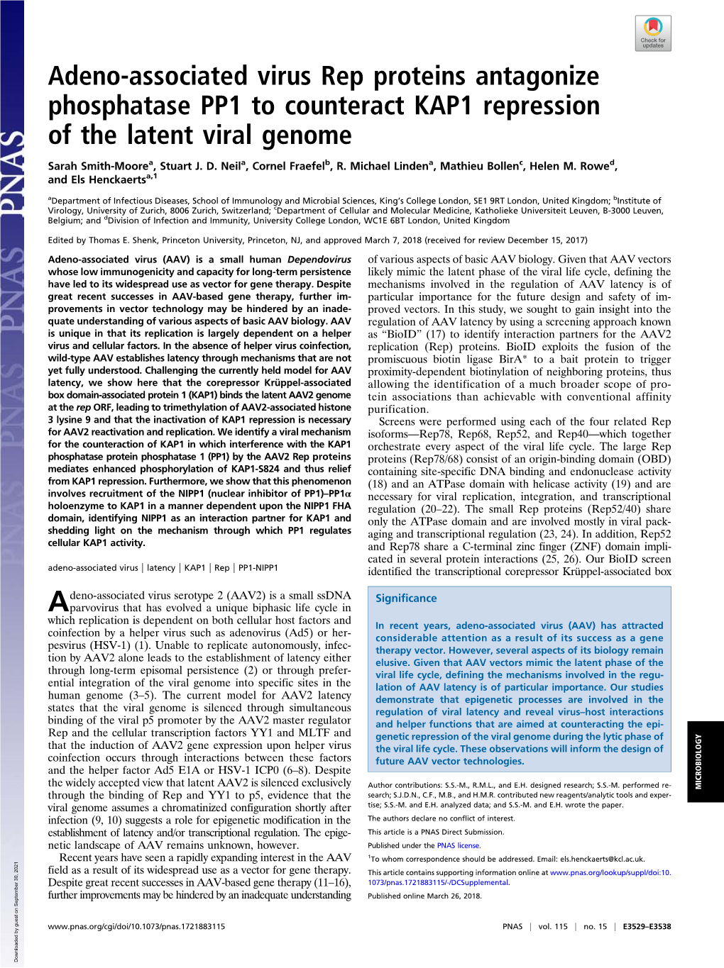 Adeno-Associated Virus Rep Proteins Antagonize Phosphatase PP1 To