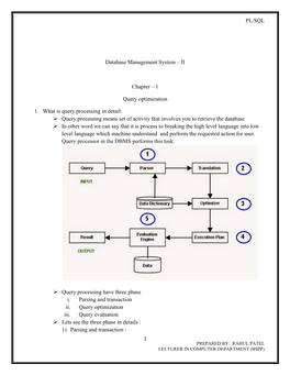 PL/SQL 1 Database Management System