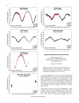 PERIOD DETERMINATION for 448 NATALIE Eduardo Manuel Alvarez