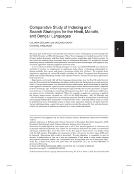Comparative Study of Indexing and Search Strategies for the Hindi, Marathi, and Bengali Languages
