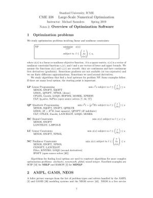 CME 338 Large-Scale Numerical Optimization Notes 2