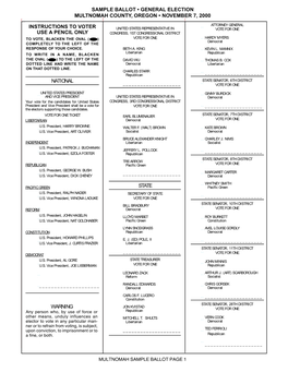 Sample Ballot Nov. 2000