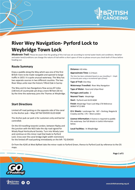 River Wey Navigation- Pyrford Lock to Weybridge Town Lock