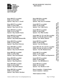 House Bills 5271, 5273, 5275-5276, 5278, 5280