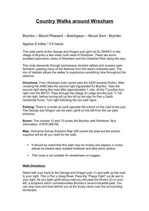 Brymbo and Bwlchgwyn Walk PDF Version 65Kb