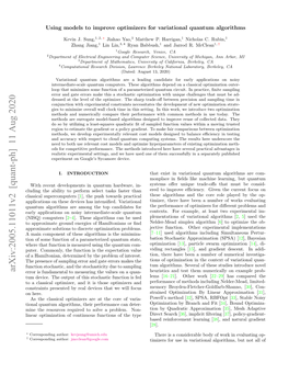 Arxiv:2005.11011V2 [Quant-Ph] 11 Aug 2020 Error Is Fundamental to Measuring the Values on a Quan- Heuristics and Test Them Numerically on Example Prob- Tum Device