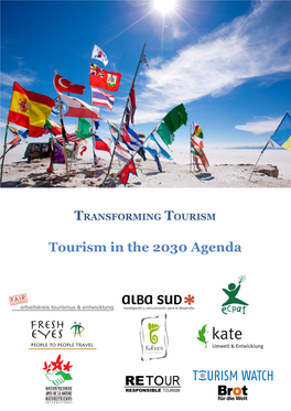 Tourism in the 2030 Agenda Transforming Tourism Tourism in the 2030 Agenda