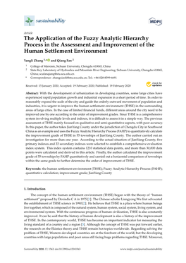 The Application of the Fuzzy Analytic Hierarchy Process in the Assessment and Improvement of the Human Settlement Environment