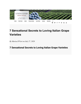 7 Sensational Secrets to Loving Italian Grape Varieties