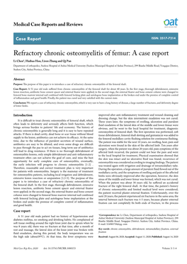 Refractory Chronic Osteomyelitis of Femur