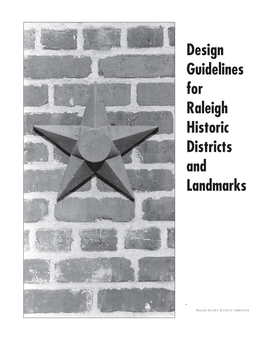 Design Guidelines for Raleigh Historic Districts and Landmarks