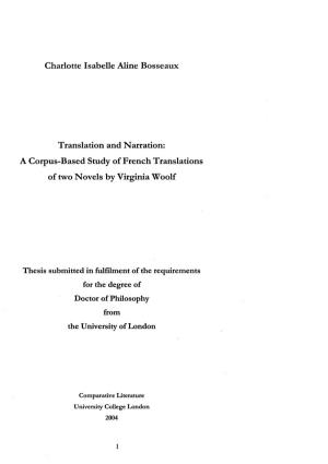 A Corpus-Based Study of French Translations of Two Novels by Virginia Woolf