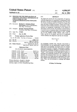 United States Patent (19) 11) 4,338,237 Sulzbach Et Al