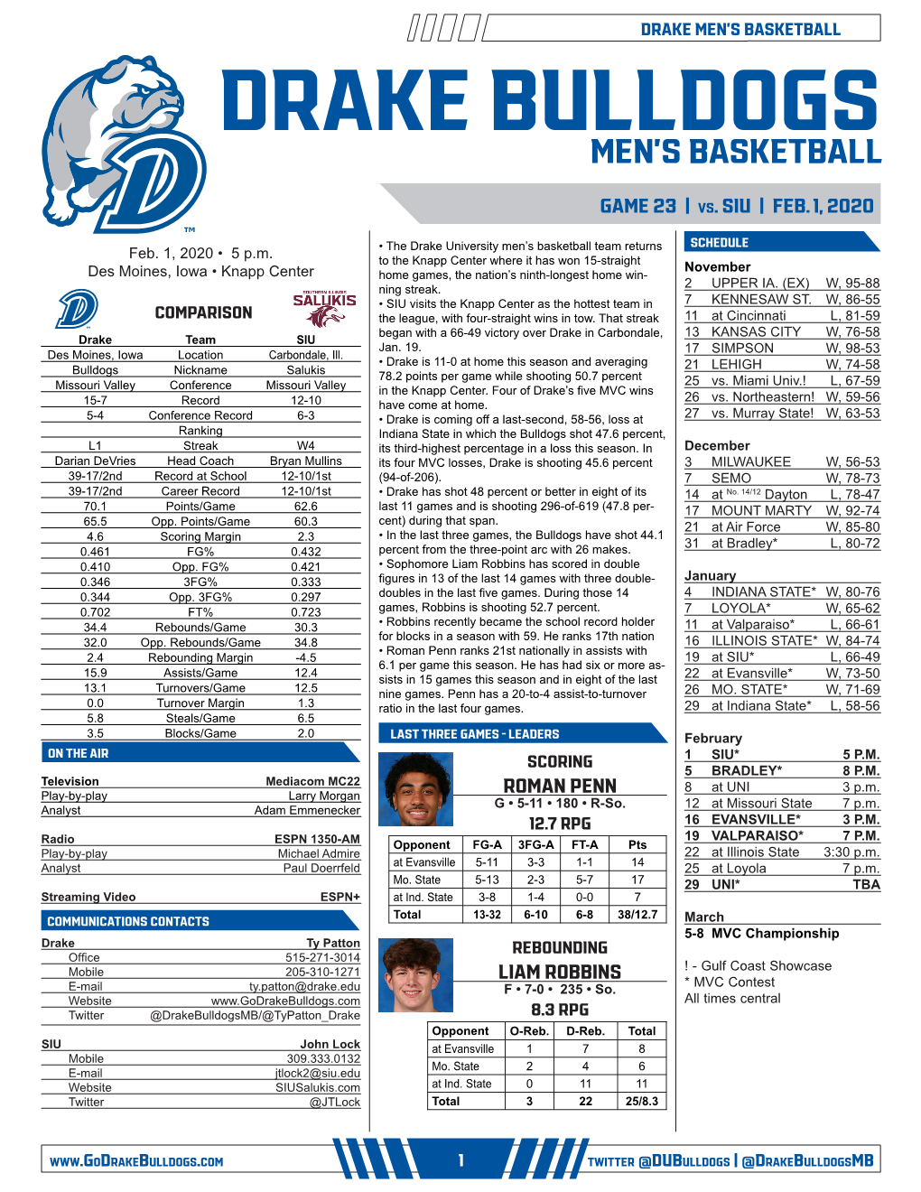 Drake Bulldogs Men's Basketball