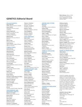 GENETICS Editorial Board Executive Editor