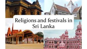 Religions and Festivals in Sri Lanka What We Will Learn