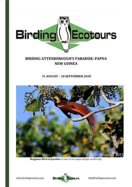 Birding Attenborough's Paradise: Papua New Guinea
