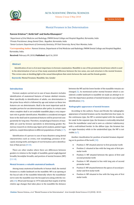 Mental Foramen in Sex Determination