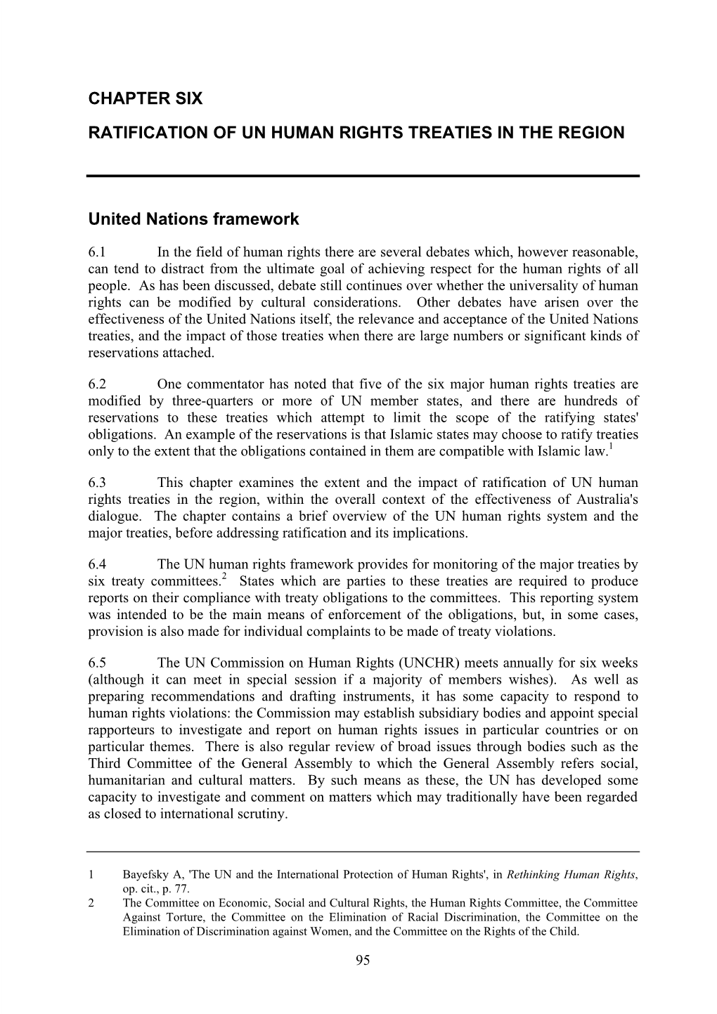 Chapter 6: Ratification of UN Human Rights Treaties in the Region
