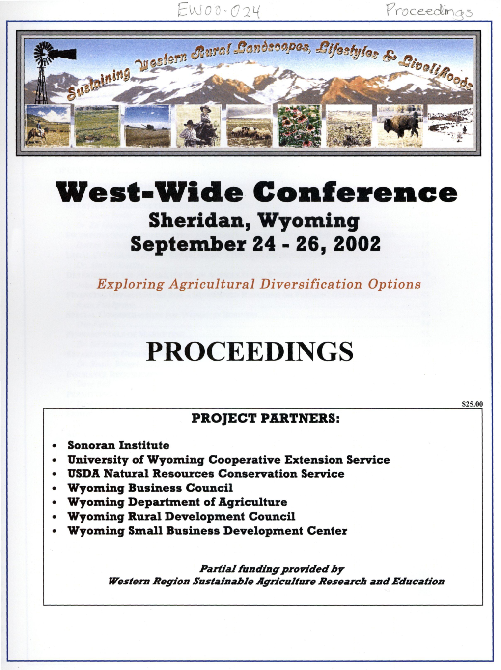 West-Wide Conference Sheridan, Wyoming September 24-26, 2002