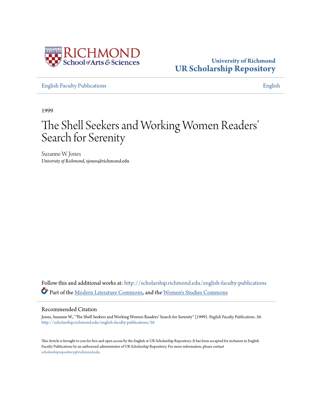 The Shell Seekers and Working Women Readers' Search for Serenity