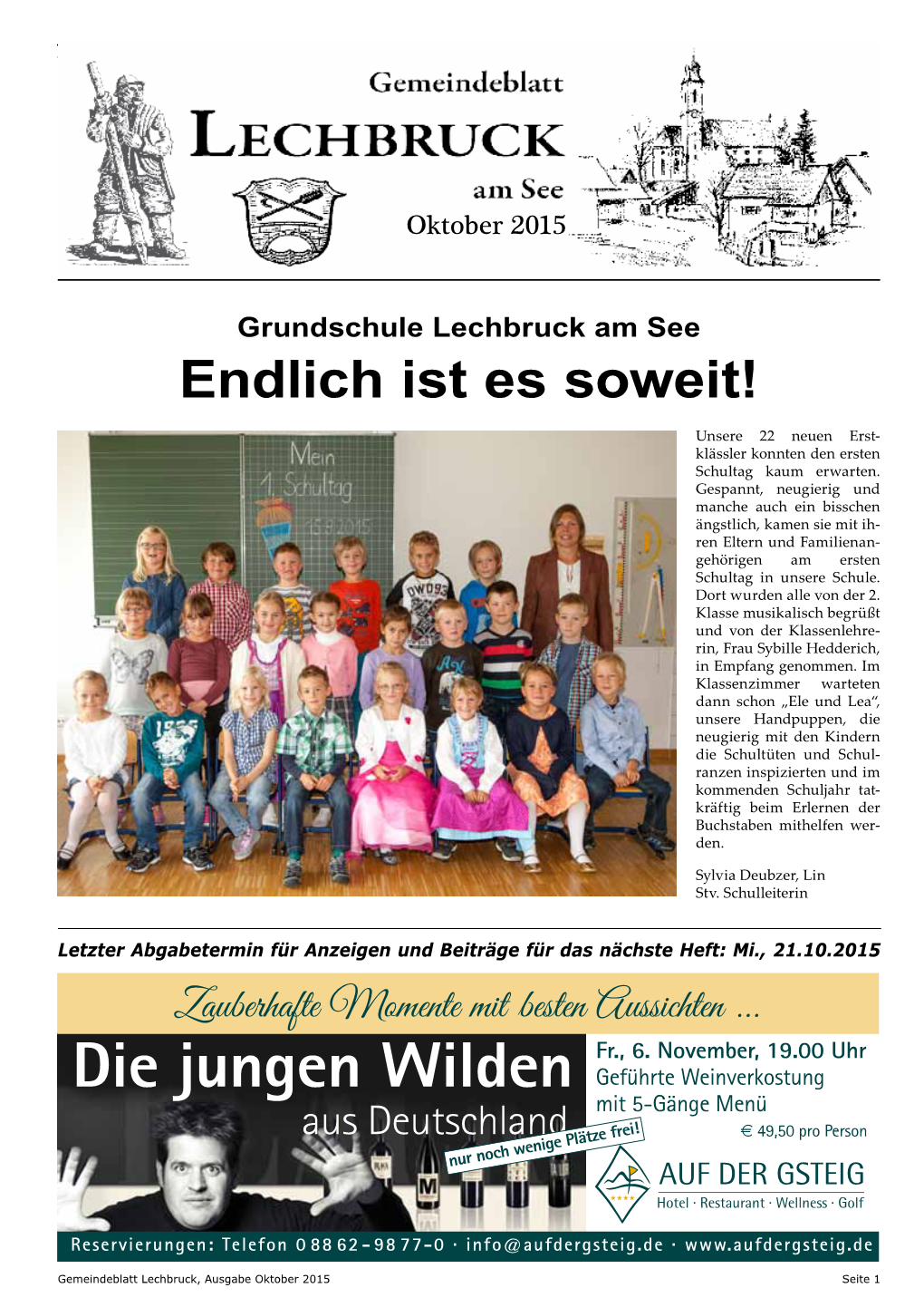 Grundschule Lechbruck Am See - 10.00 Uhr Festgottesdienst Auf Der „Hl