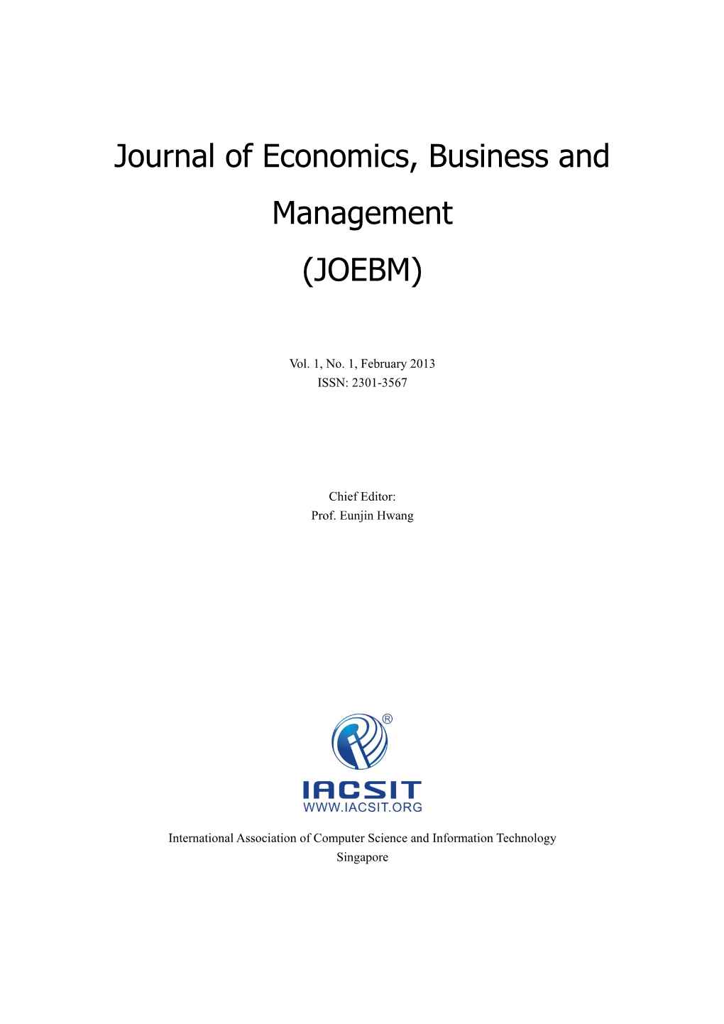 Journal of Economics, Business and Management (JOEBM)