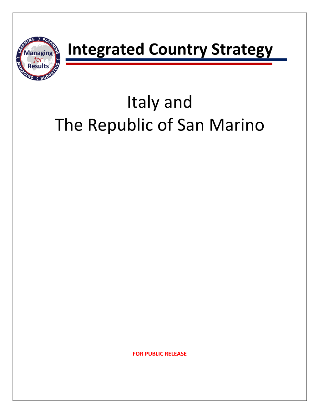 Italy and the Republic of San Marino