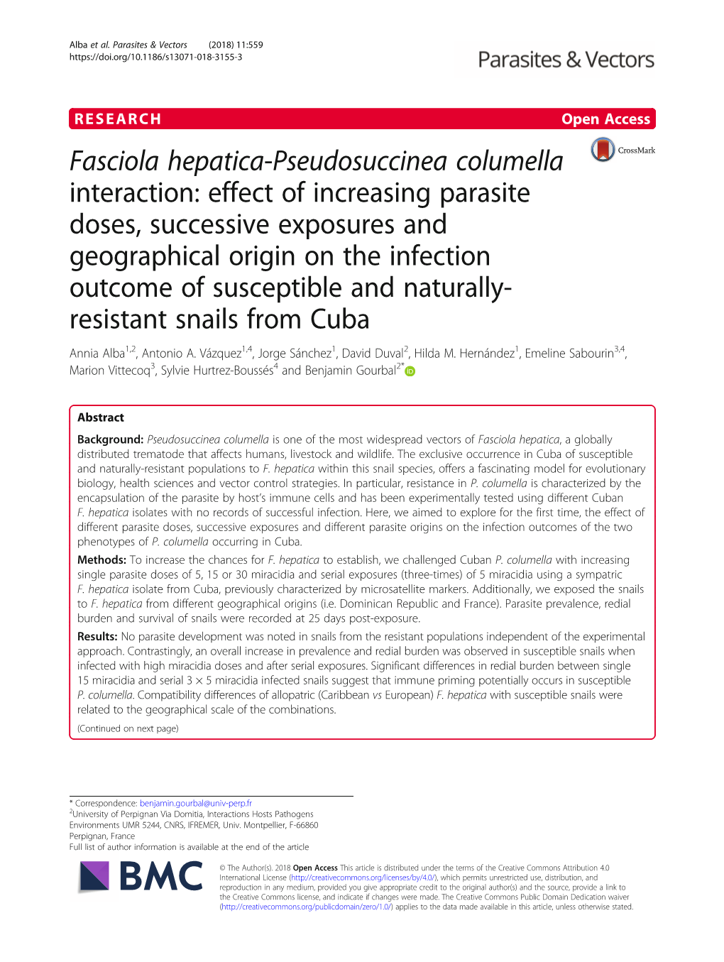 Fasciola Hepatica-Pseudosuccinea Columella Interaction