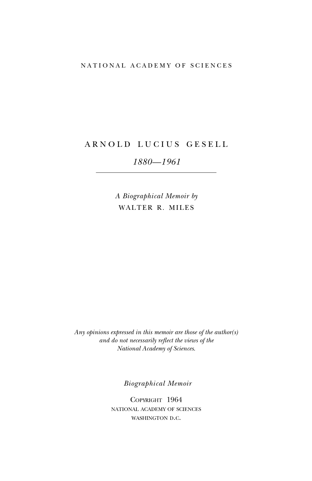 Biography of Arnold Lucius Gesell