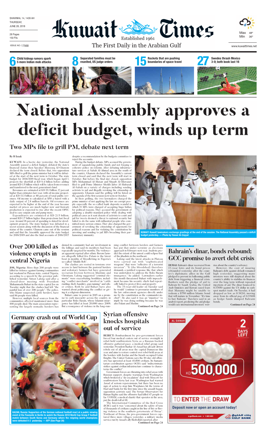 National Assembly Approves a Deficit Budget, Winds up Term Two Mps File to Grill PM, Debate Next Term