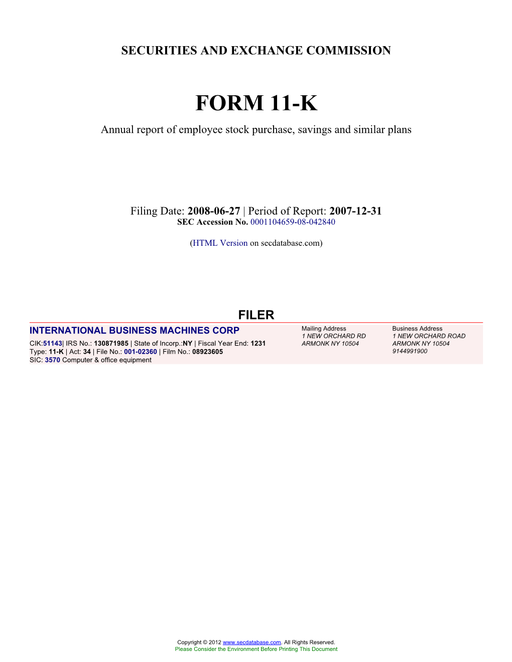 Form: 11-K, Filing Date: 06/27/2008