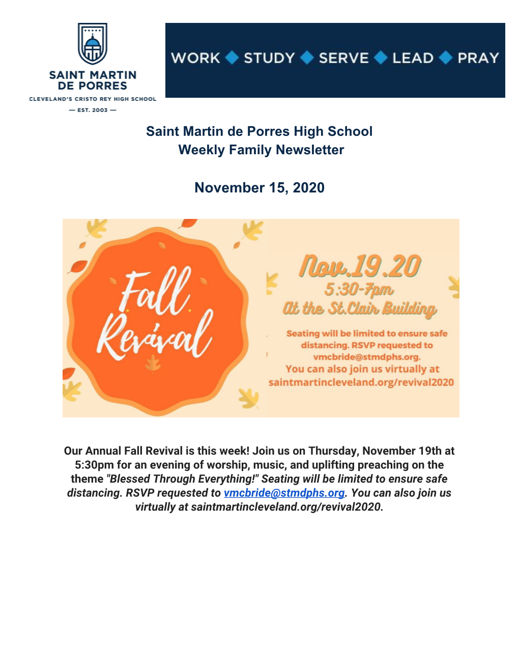 November 15 Newsletter