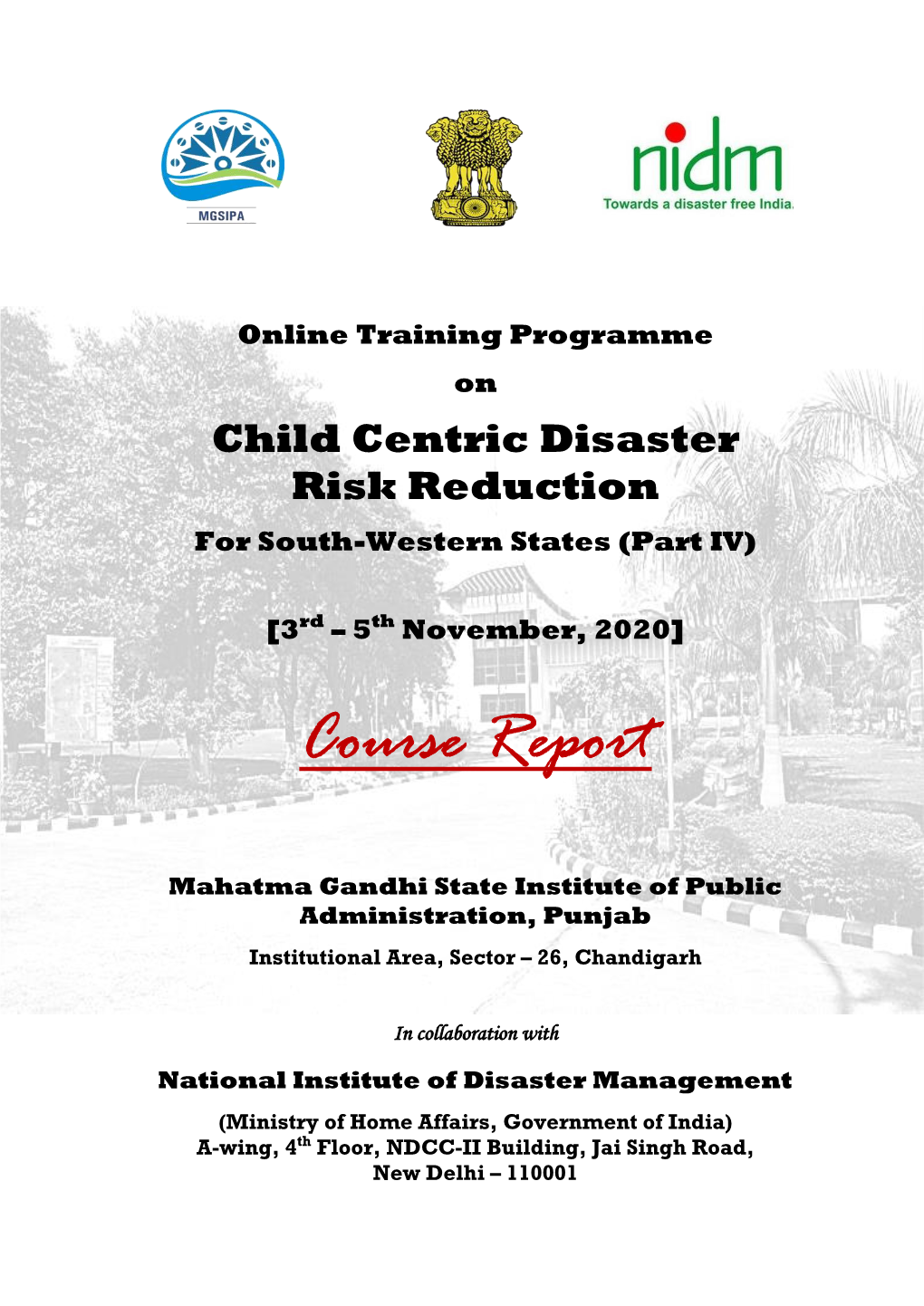 Child Centric Disaster Risk Reduction for South-Western States (Part IV)