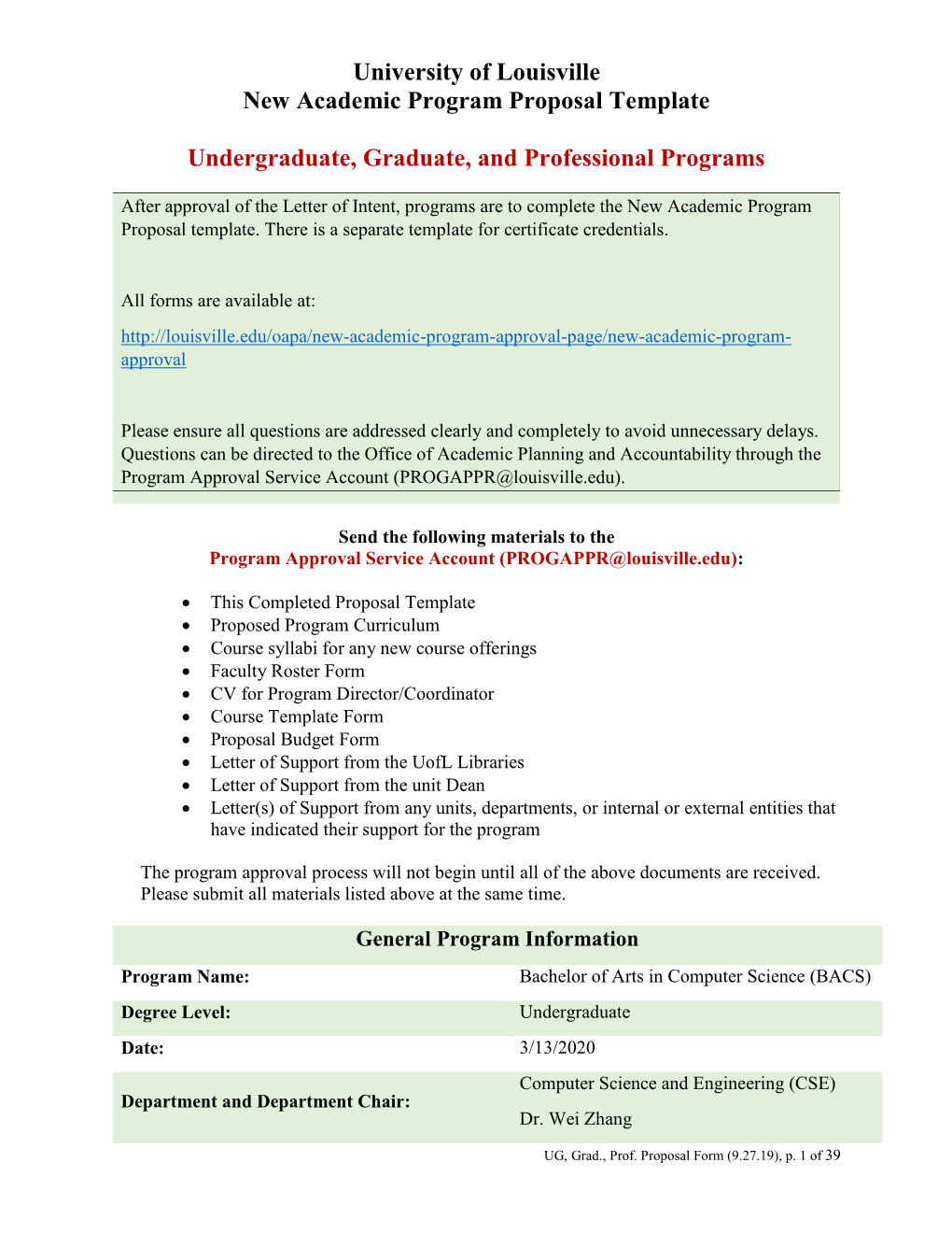 Ba in Computer Science Proposal