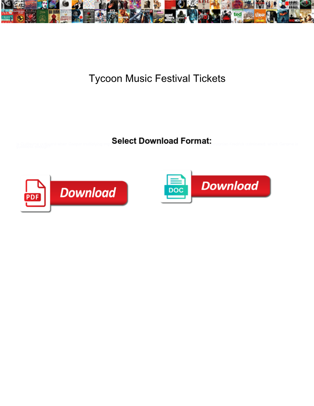 Tycoon Music Festival Tickets