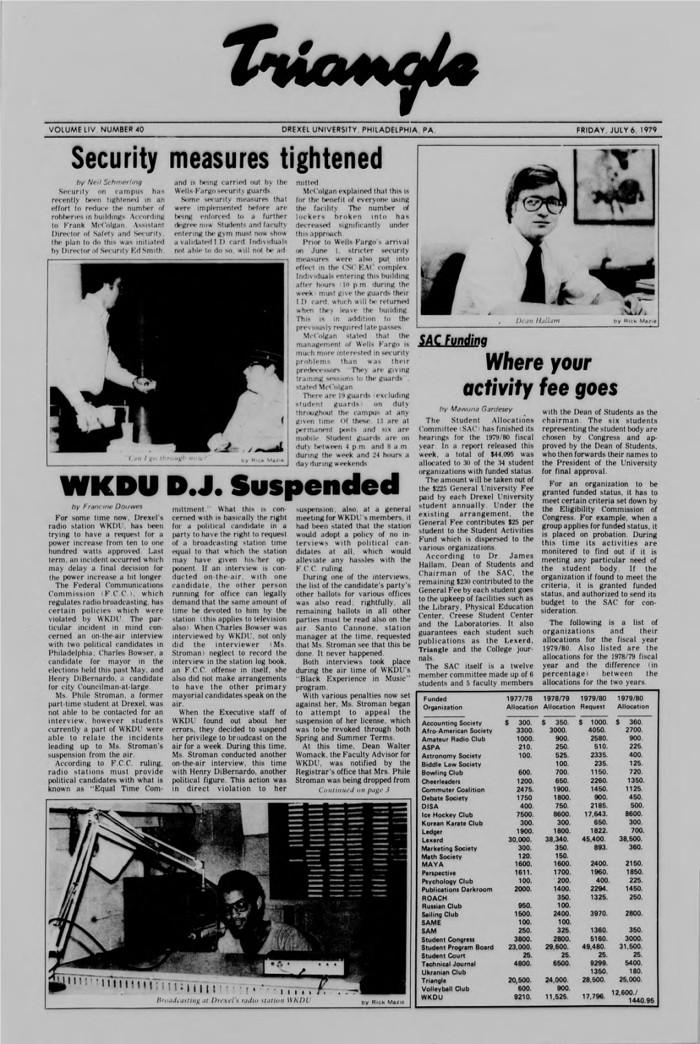 WKDU D.J. Suspended Paid by Each Drexel I'niversity Meet Certain Criteria Set Down by Student Annually