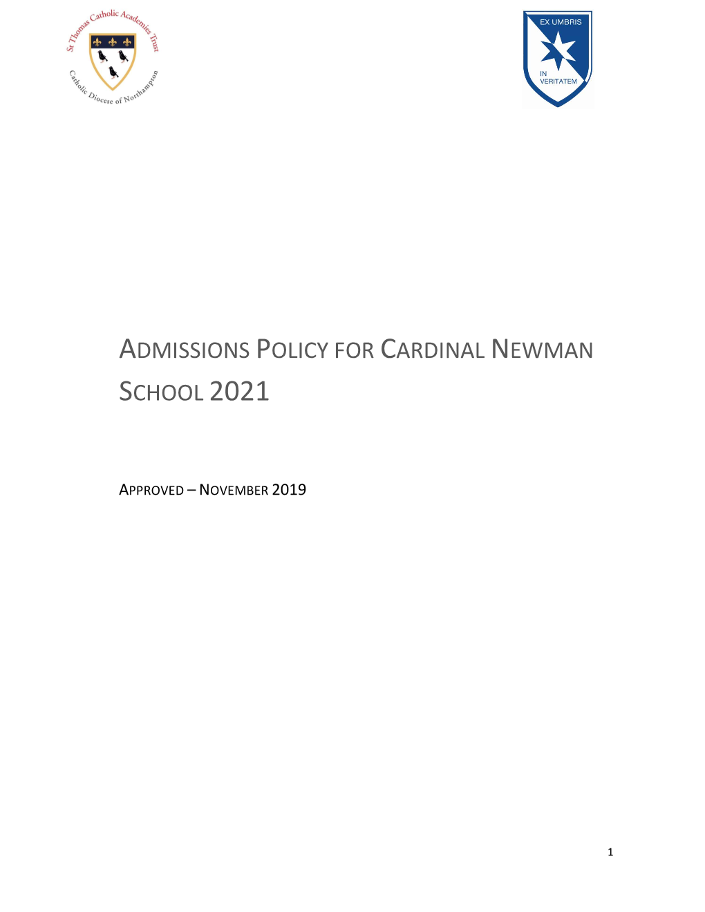Admissions Policy 2021