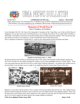UMA News Bulletin 2020 Spring Issue