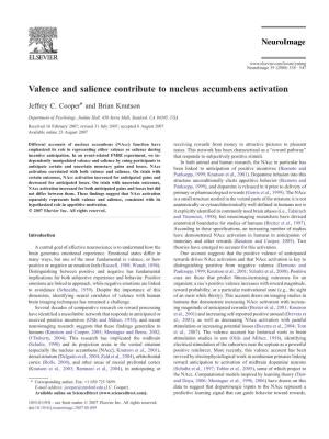 Valence and Salience Contribute to Nucleus Accumbens Activation ⁎ Jeffrey C